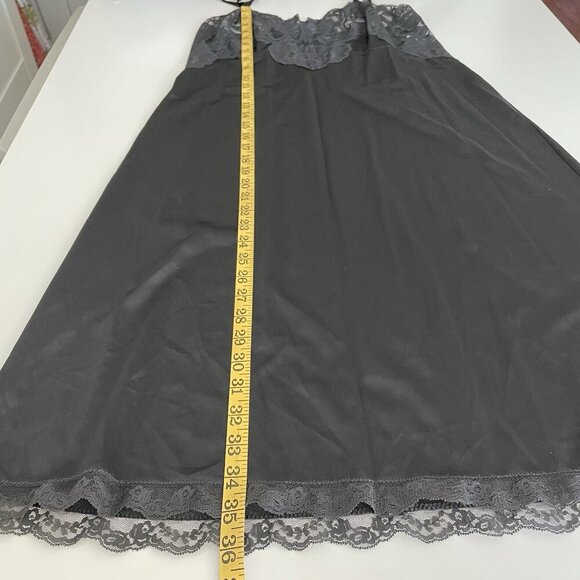 VTG JC Penney Black Lace Nylon Goth Lace Satin Nightgown Slip Dress Sz 38/L - Picture 8 of 8